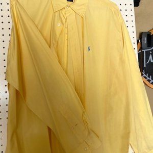 Men's Yellow Long Sleeved Yellow Polo XL